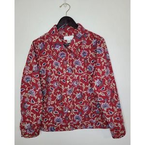 VTG Haymaker Women Size L Paisley Floral 100% Cotton Long Sleeve Jacket